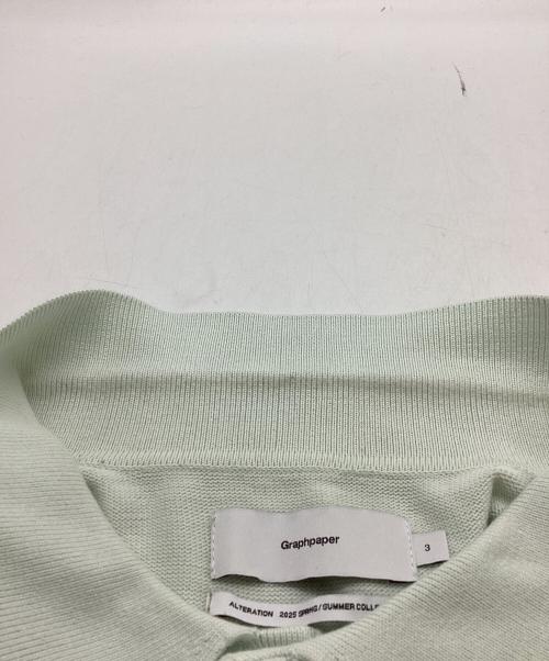 Graphpaper（グラフペーパー）Graphpaper (グラフペーパー) Suvin High Gauge Knit Oversized L/S Polo グリーン サイズ:3の古着・服飾アイテム