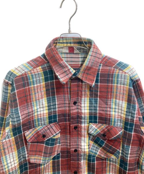 FROSTPROOF（フロントプルーフ）FROSTPROOF (フロントプルーフ) 70s Flannel shirt / フランネルチェックシャツ / MADE IN USA ブラウン サイズ:Lの古着・服飾アイテム