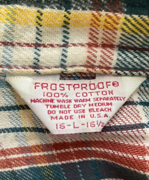 FROSTPROOF（フロントプルーフ）FROSTPROOF (フロントプルーフ) 70s Flannel shirt / フランネルチェックシャツ / MADE IN USA ブラウン サイズ:Lの古着・服飾アイテム