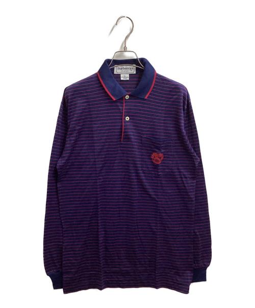 Burberry's（バーバリーズ）Burberry's (バーバリーズ) ボーダーロングスリーブポロシャツ ネイビー サイズ:Mの古着・服飾アイテム