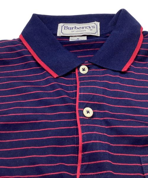 Burberry's（バーバリーズ）Burberry's (バーバリーズ) ボーダーロングスリーブポロシャツ ネイビー サイズ:Mの古着・服飾アイテム