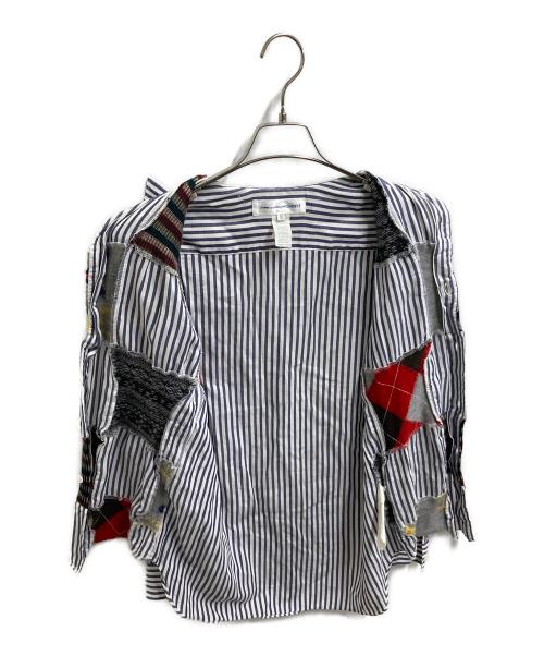 COMME des GARCONS SHIRT（コムデギャルソンシャツ）COMME des GARCONS SHIRT (コムデギャルソンシャツ) パッチワークストライプシャツ マルチカラー サイズ:Sの古着・服飾アイテム