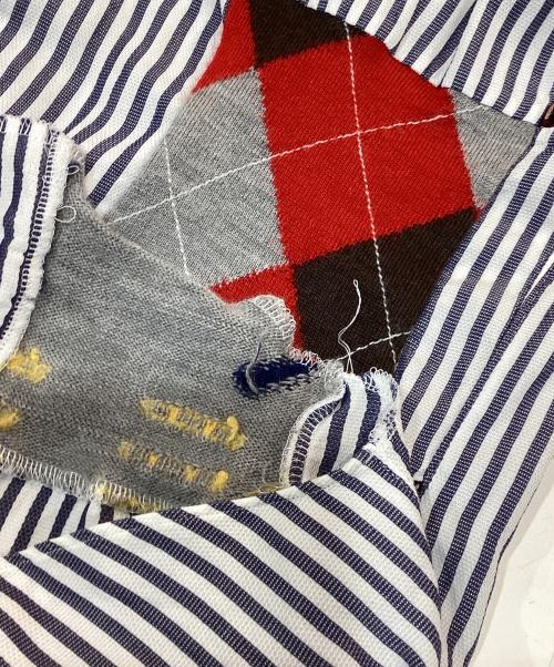 COMME des GARCONS SHIRT（コムデギャルソンシャツ）COMME des GARCONS SHIRT (コムデギャルソンシャツ) パッチワークストライプシャツ マルチカラー サイズ:Sの古着・服飾アイテム