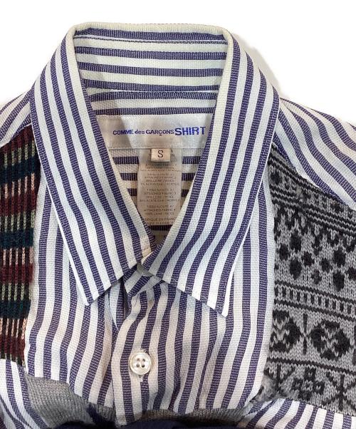 COMME des GARCONS SHIRT（コムデギャルソンシャツ）COMME des GARCONS SHIRT (コムデギャルソンシャツ) パッチワークストライプシャツ マルチカラー サイズ:Sの古着・服飾アイテム