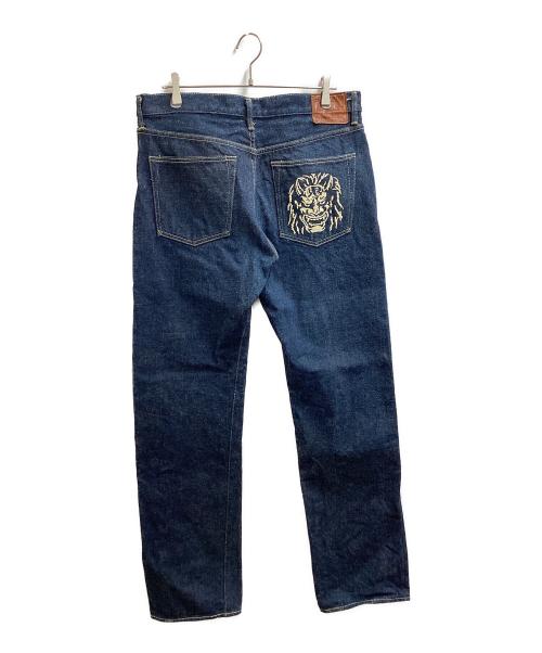 ONI DENIM（オニデニム）ONI DENIM (オニデニム) 鬼刺繍デニムパンツ インディゴ サイズ:36の古着・服飾アイテム