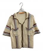 studio sevenスタジオセブン）の古着「Cotton Crochet Shirt / コットンクロシェシャツ / 70865361」｜ベージュ