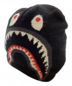 A BATHING APEアベイシングエイプ）の古着「SHARK KNIT CAP / 001CPD801024X」｜ブラック