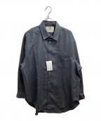 MAISON SPECIALメゾンスペシャル）の古着「Chambray Washable Wool Prime-Over Regular Collar Shirt Coat」｜グレー
