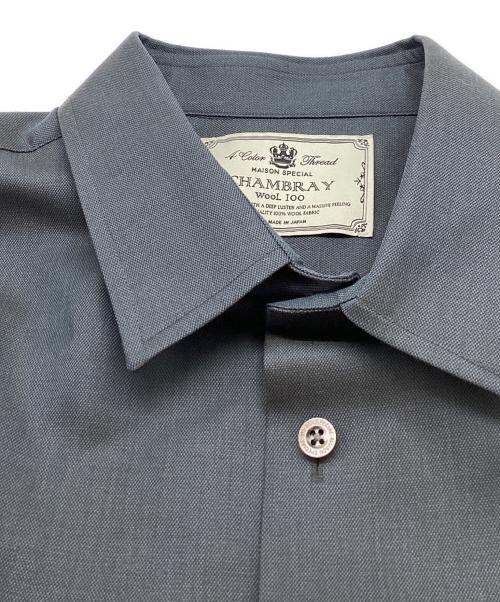 MAISON SPECIAL（メゾンスペシャル）MAISON SPECIAL (メゾンスペシャル) Chambray Washable Wool Prime-Over Regular Collar Shirt Coat グレー サイズ:2の古着・服飾アイテム