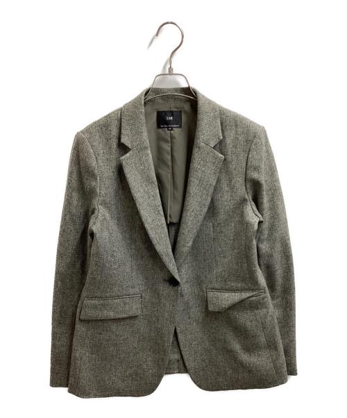 23区（ニジュウサンク）23区 (ニジュウサンク) ウールライクカルゼ テーラード ジャケット グレー サイズ:40の古着・服飾アイテム