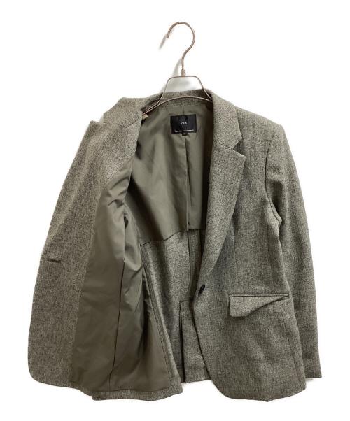 23区（ニジュウサンク）23区 (ニジュウサンク) ウールライクカルゼ テーラード ジャケット グレー サイズ:40の古着・服飾アイテム