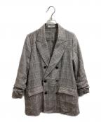 boutique ordinaryブティークオーディナリー）の古着「Chou-Chou Sleeve Double Jacket / シュシュスリーブダブルジャケット / BO24-524J」｜グレー