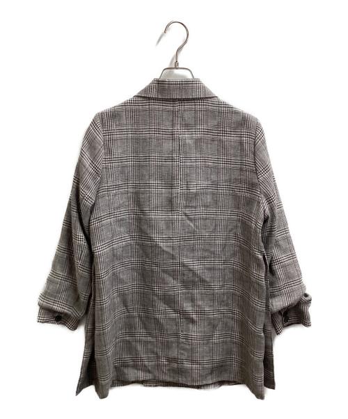 boutique ordinary（ブティークオーディナリー）BOUTIQUE ORDINARY (ブティークオーディナリー) Chou-Chou Sleeve Double Jacket / シュシュスリーブダブルジャケット / BO24-524J グレーの古着・服飾アイテム