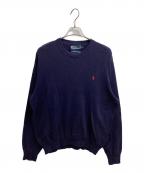 POLO RALPH LAURENポロ・ラルフローレン）の古着「クルーネックニット / EXCULUSIVE OF DECORATION」｜ネイビー