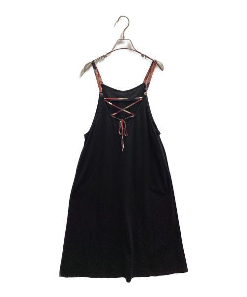 BLUE LABEL CRESTBRIDGE（ブルーレーベルクレストブリッジ）BLUE LABEL CRESTBRIDGE (ブルーレーベルクレストブリッジ) ハイカウントシルケットポンチエプロンドレス / 55J57-750-09 ブラック サイズ:38の古着・服飾アイテム