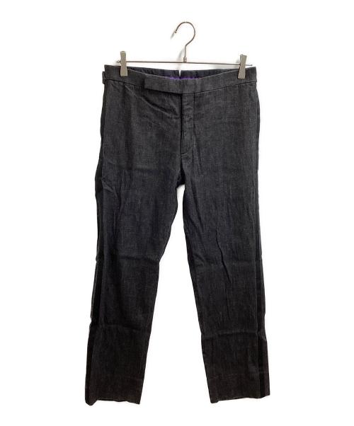 RALPH LAUREN Purple Label（ラルフ ローレン パープル レーベル）RALPH LAUREN PURPLE LABEL (ラルフ ローレン パープル レーベル) サイドラインデニムパンツ ブラック サイズ:38の古着・服飾アイテム