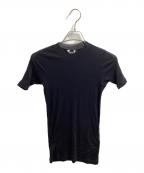 AURALEEオーラリー）の古着「SUPER HIGH GAUGE SHEER RIB TEE　/　A24ST03HF」｜ブラック