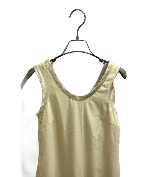 JOHN MASON SMITH（ジョンメイソンスミス）JOHN MASON SMITH (ジョンメイソンスミス) TRIACETATE POLYESTER PIPING TANK ONE PIACE イエロー サイズ:36の古着・服飾アイテム