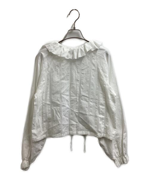 the Barnnet（ザ バーネット）the Barnnet (ザ バーネット) フリルブラウス ホワイト サイズ:FREEの古着・服飾アイテム