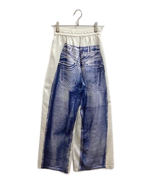 PRANK PROJECT（プランクプロジェクト）PRANK PROJECT (プランクプロジェクト) Denim Print Easy Pants / デニムプリントイージーパンツ / 31241465612 ホワイト×ブルー サイズ:38の古着・服飾アイテム