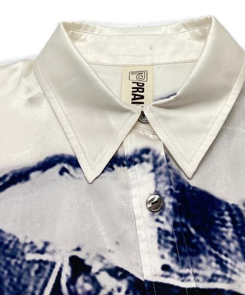 PRANK PROJECT（プランクプロジェクト）PRANK PROJECT (プランクプロジェクト) Denim Printed Shirt ホワイト×ブルー サイズ:FREEの古着・服飾アイテム