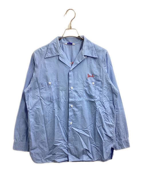 ELBECO（エルベコ）elbeco (エルベコ) ラグランボーリングシャツ / マチ付き / 50s～ ブルー サイズ:2の古着・服飾アイテム