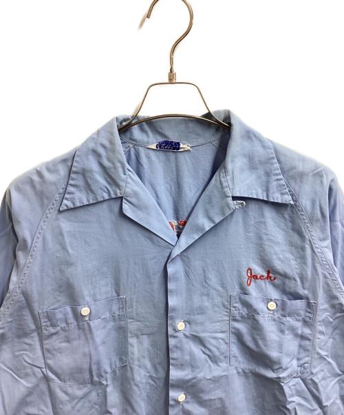 ELBECO（エルベコ）elbeco (エルベコ) ラグランボーリングシャツ / マチ付き / 50s～ ブルー サイズ:2の古着・服飾アイテム