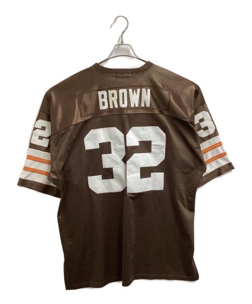 MITCHELL & NESS（ミッチェルアンドネス）MITCHELL & NESS (ミッチェルアンドネス) 復刻レガシーゲームシャツ ブラウン サイズ:56の古着・服飾アイテム