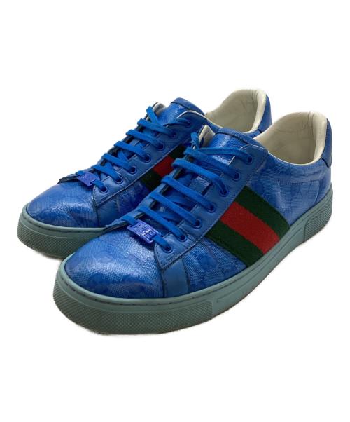 GUCCI（グッチ）GUCCI (グッチ) GGクリスタル エース スニーカー ブルー サイズ:7の古着・服飾アイテム