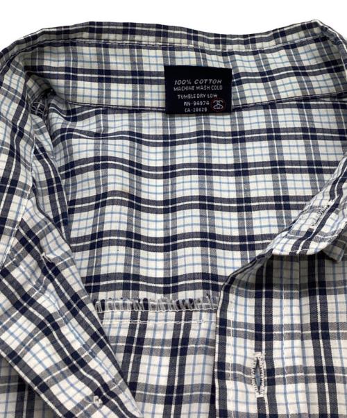 stussy（ステューシー）stussy (ステューシー) BDチェックシャツ / OLD 紺タグ ホワイト×ブルー サイズ:Lの古着・服飾アイテム