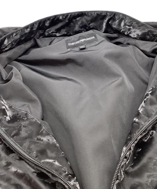 EMPORIO ARMANI（エンポリオ アルマーニ）EMPORIO ARMANI (エンポリオ アルマーニ) Camouflage Coated Bomber Jacket ブラック サイズ:XSの古着・服飾アイテム