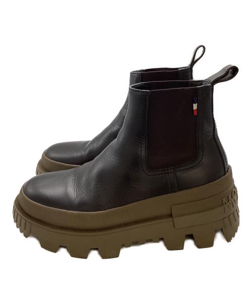 MONCLER（モンクレール）MONCLER (モンクレール) LIR チェルシー サイドゴアブーツ ブラック×ブラウン サイズ:39の古着・服飾アイテム