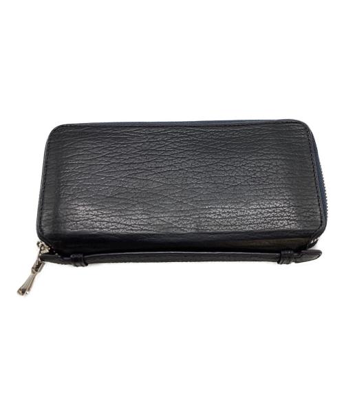 KUBERA 9981（クベラ9981）KUBERA 9981 (クベラ9981) LEATHER LONG WALLET / ロングレザーウォレット   ブラック×ブルーの古着・服飾アイテム