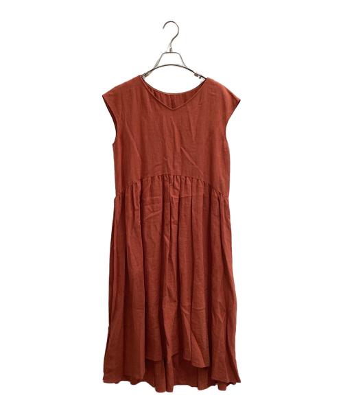 suadeo（スアデオ）suadeo (スアデオ) リネンノースリーブワンピース レッド サイズ:Freeの古着・服飾アイテム