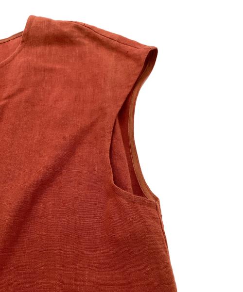 suadeo（スアデオ）suadeo (スアデオ) リネンノースリーブワンピース レッド サイズ:Freeの古着・服飾アイテム