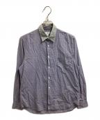 COMME des GARCONS SHIRTコムデギャルソンシャツ）の古着「襟切替チェックシャツ」｜ブルー
