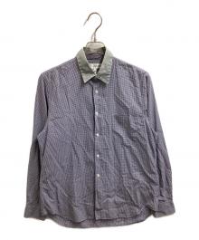 COMME des GARCONS SHIRT（コムデギャルソンシャツ）の古着「襟切替チェックシャツ」｜ブルー
