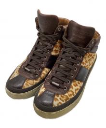 JIMMY CHOO（ジミーチュウ）の古着「アニマル柄ハイカットスニーカー」｜ブラウン