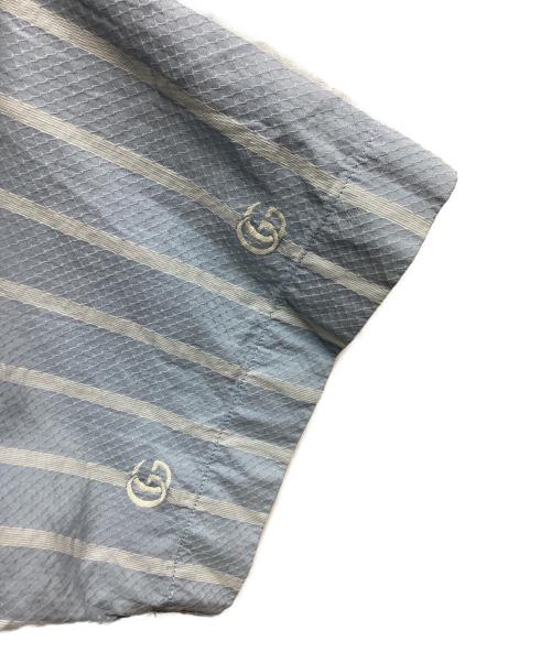 GUCCI（グッチ）GUCCI (グッチ) GGストライプコットンシャツ ブルー サイズ:44の古着・服飾アイテム