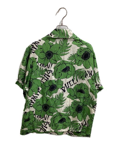GUCCI（グッチ）GUCCI (グッチ) ポピーフラワープリントシルクシャツ グリーン サイズ:44の古着・服飾アイテム