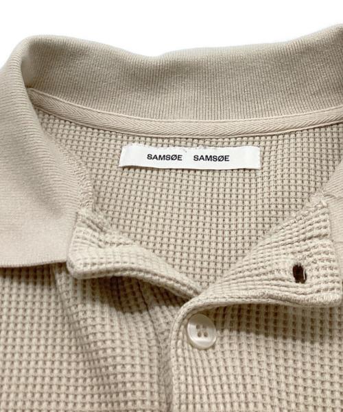 SAMSOE SAMESOE（サムソーサムソー）SAMSOE SAMESOE (サムソーサムソー) サーマルポロシャツ ベージュ サイズ:Mの古着・服飾アイテム