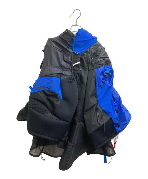 JUNYA WATANABE（ジュンヤワタナベ）JUNYA WATANABE (ジュンヤワタナベ) 23AW テクニカルファブリック再構築ワンピース ブルー×ブラック サイズ:Mの古着・服飾アイテム