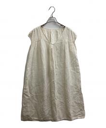nest Robe（ネストローブ）の古着「ギャザーノースリーブワンピース / 01132-1042」｜アイボリー