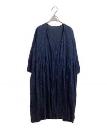nest Robe（ネストローブ）の古着「花柄リネンワンピース　/　01171-1009」｜ネイビー