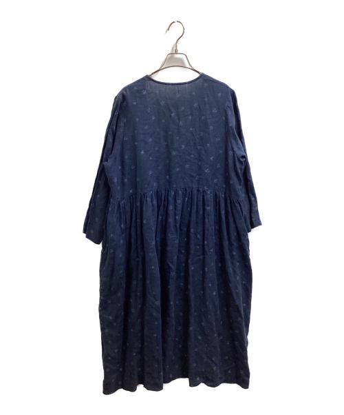 nest Robe（ネストローブ）nest Robe (ネストローブ) 花柄リネンワンピース　/　01171-1009 ネイビー サイズ:不明の古着・服飾アイテム