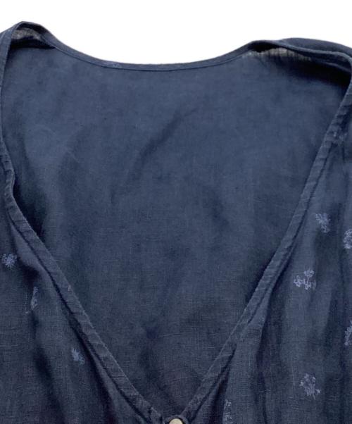 nest Robe（ネストローブ）nest Robe (ネストローブ) 花柄リネンワンピース　/　01171-1009 ネイビー サイズ:不明の古着・服飾アイテム