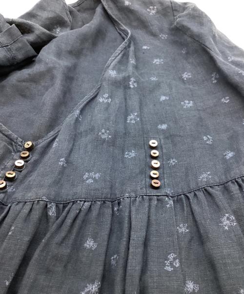 nest Robe（ネストローブ）nest Robe (ネストローブ) 花柄リネンワンピース　/　01171-1009 ネイビー サイズ:不明の古着・服飾アイテム
