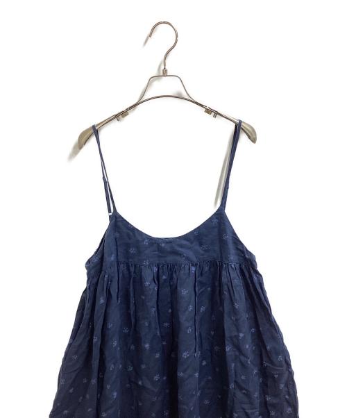 nest Robe（ネストローブ）nest Robe (ネストローブ) 花柄リネンキャミソールワンピース ネイビー サイズ:表記なしの古着・服飾アイテム