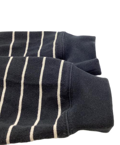 stussy（ステューシー）stussy (ステューシー) STRIPED RUGBY SHIRT ブラック サイズ:Mの古着・服飾アイテム