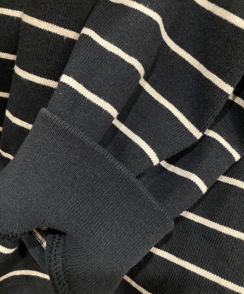 stussy（ステューシー）stussy (ステューシー) STRIPED RUGBY SHIRT ブラック サイズ:Mの古着・服飾アイテム